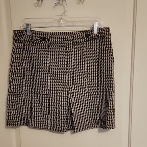Tommy Hilfiger Women's Houndstooth Skirt With Pleat In Front - 12